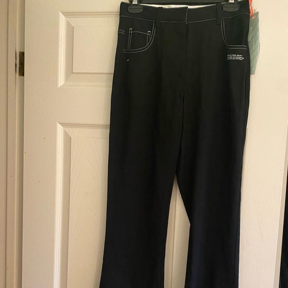 OFF-WHITE Stitch Tailor Pant In Nero E Bianco